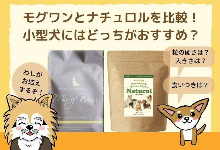 モグワンとナチュロルの違いを比較!小型犬におすすめのフードはどっち?